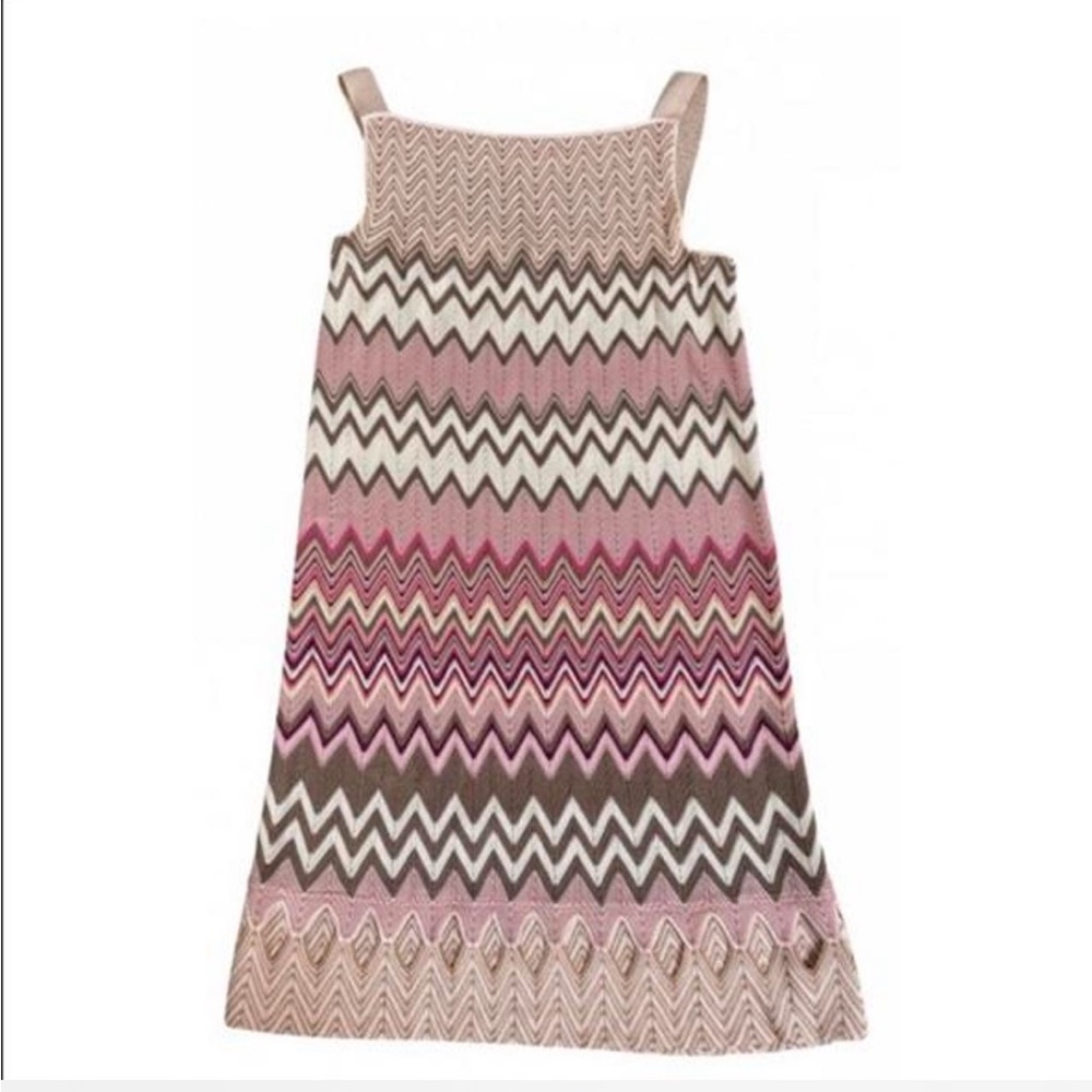 Missoni Pink Zigzag Knit A-Line Dress